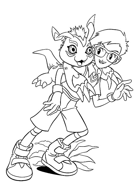 Plansa de colorat cu Digimon 1 1